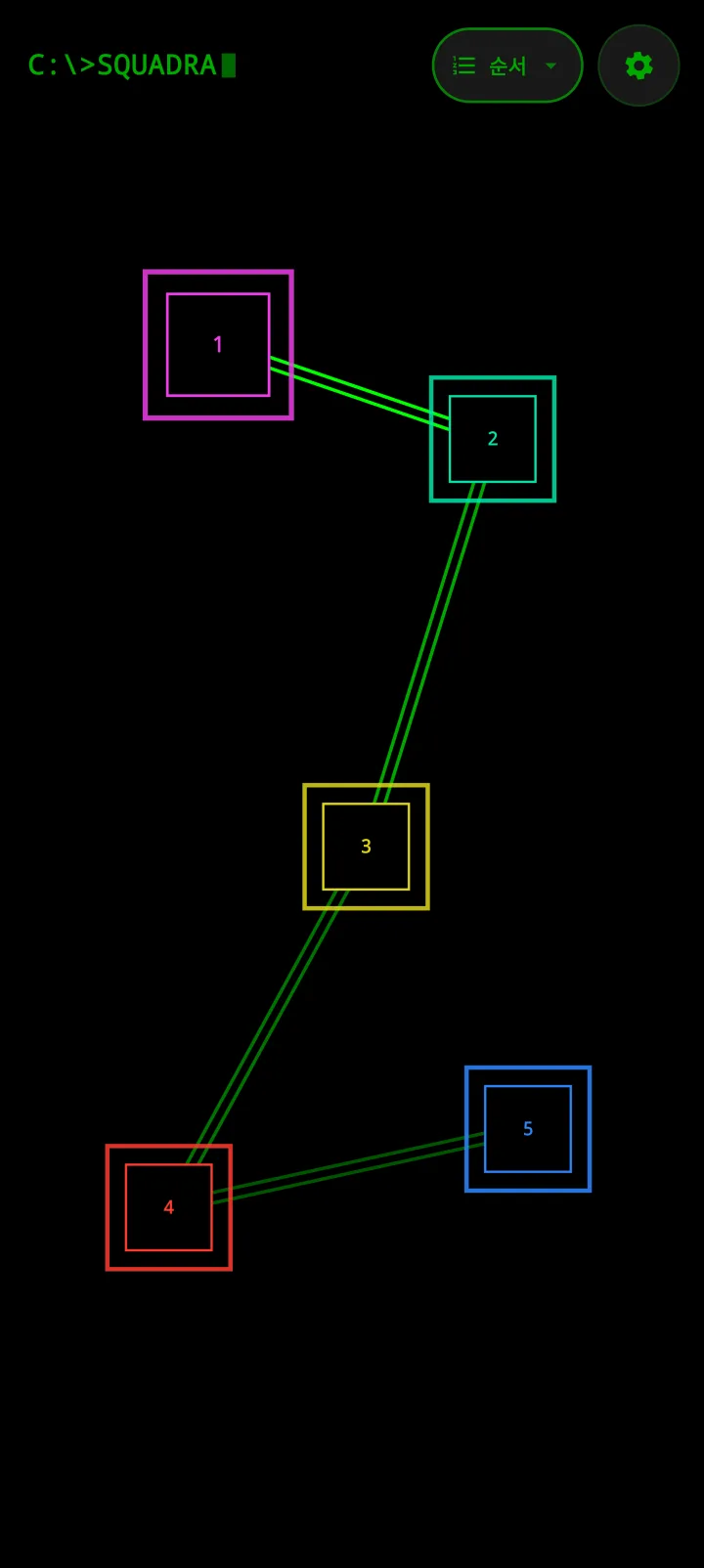 SQUADRA-DOS 테마의 순서 정하기 모드 - 손가락마다 번호가 붙어요